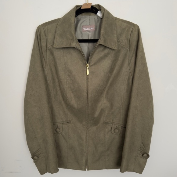 Tanjay / Faux Suede Green Jacket - Picture 3 of 7